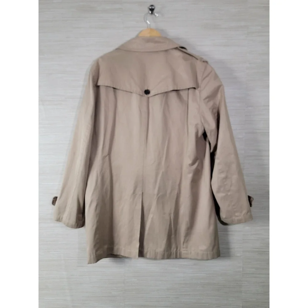 Banana‎ Republic Trench Coat Men's XL Beige Lined Vented Back Single Breasted